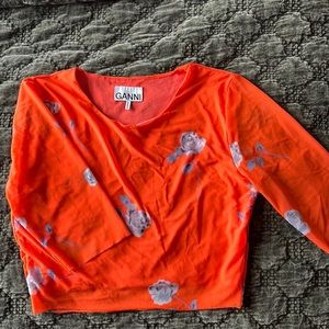 Ganni mesh crop top